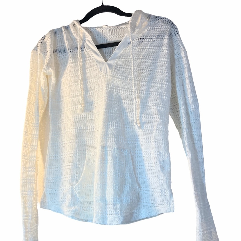 Aeropostale White Women's Crochet Hoodie